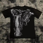Gothic Print Oversized Tee