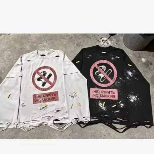 Cigarette Print Gothic Sweatshirt
