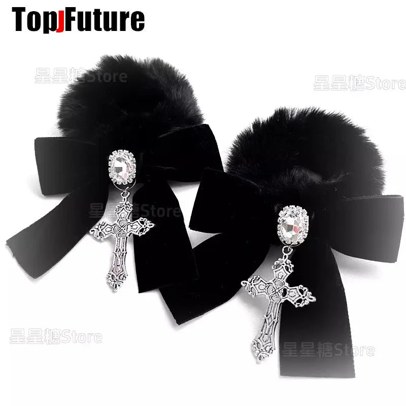 Velvet Bow Hair Clips