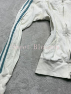 White Zip-Up Track Jacket