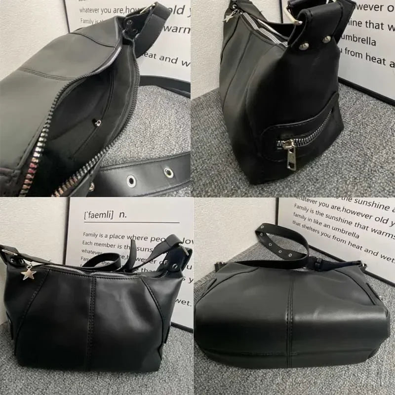 Black Buckle Shoulder Bag
