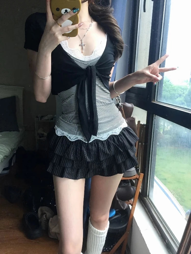 Lace Ruffle Cami Top