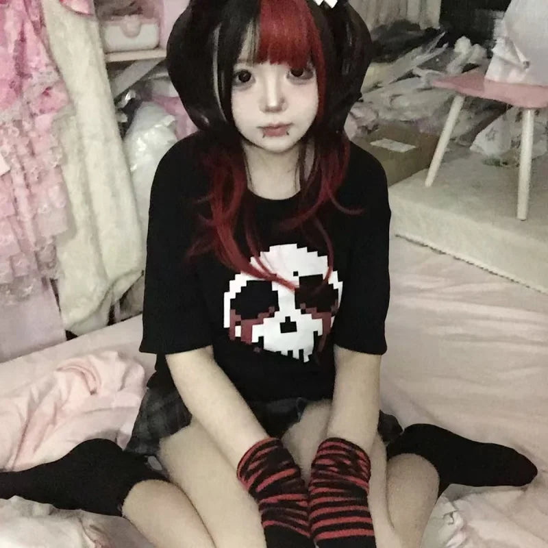 Skull Print Gothic Tee