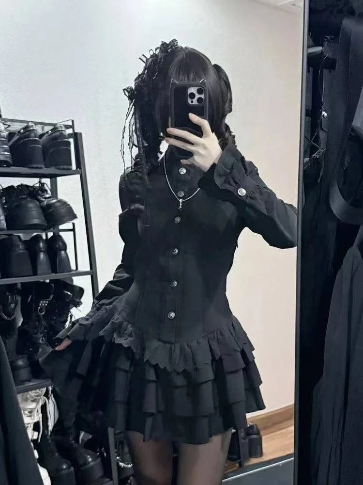 Gothic Lace Long Sleeve Dress