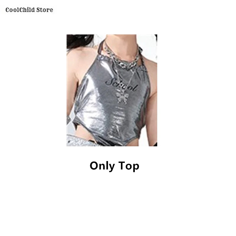 K-Pop Crop Top & Cargo Pants Set