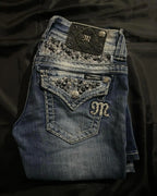 Embroidered Washed Jeans