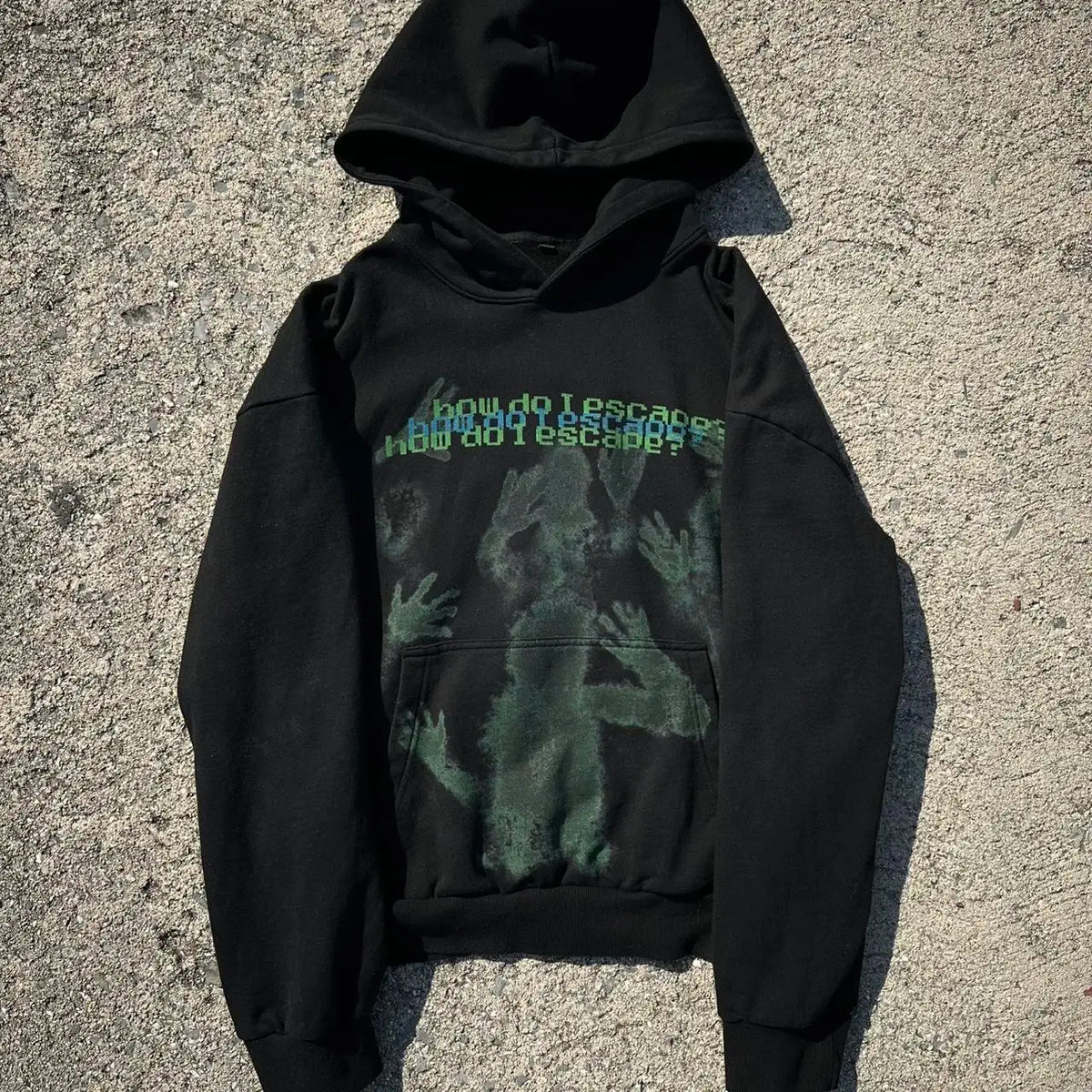 Grunge Print Oversized Hoodie