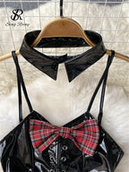 Lace-Up Plaid Night Dress