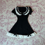 Ruffle Gothic Mini Dress