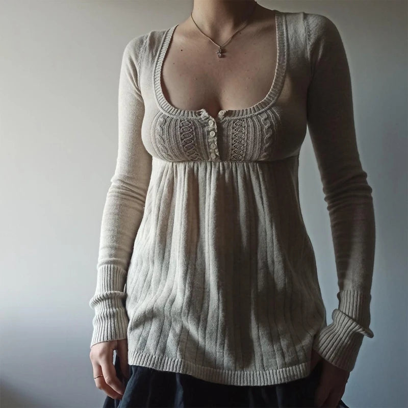 Knitted Babydoll Sweater