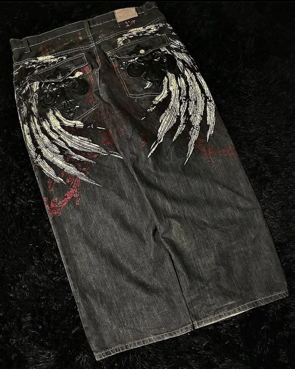 Gothic Embroidery Baggy Jeans