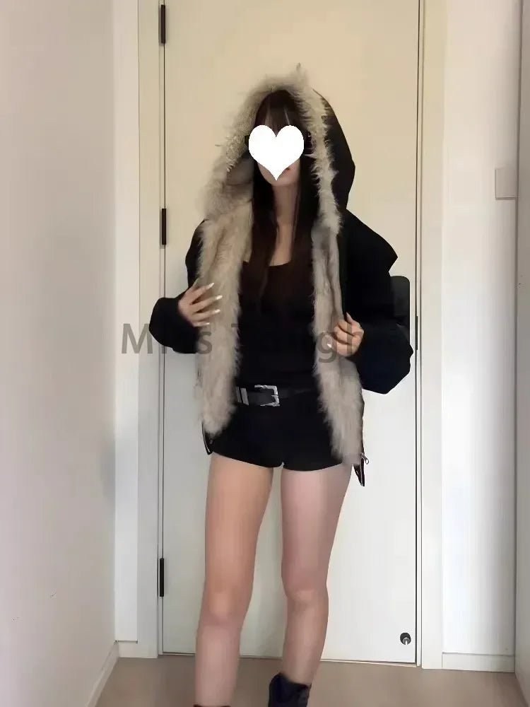 Faux Fur Lined Hooded Coat