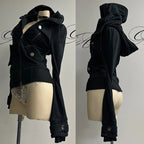 Black Faux Fur Hooded Coat