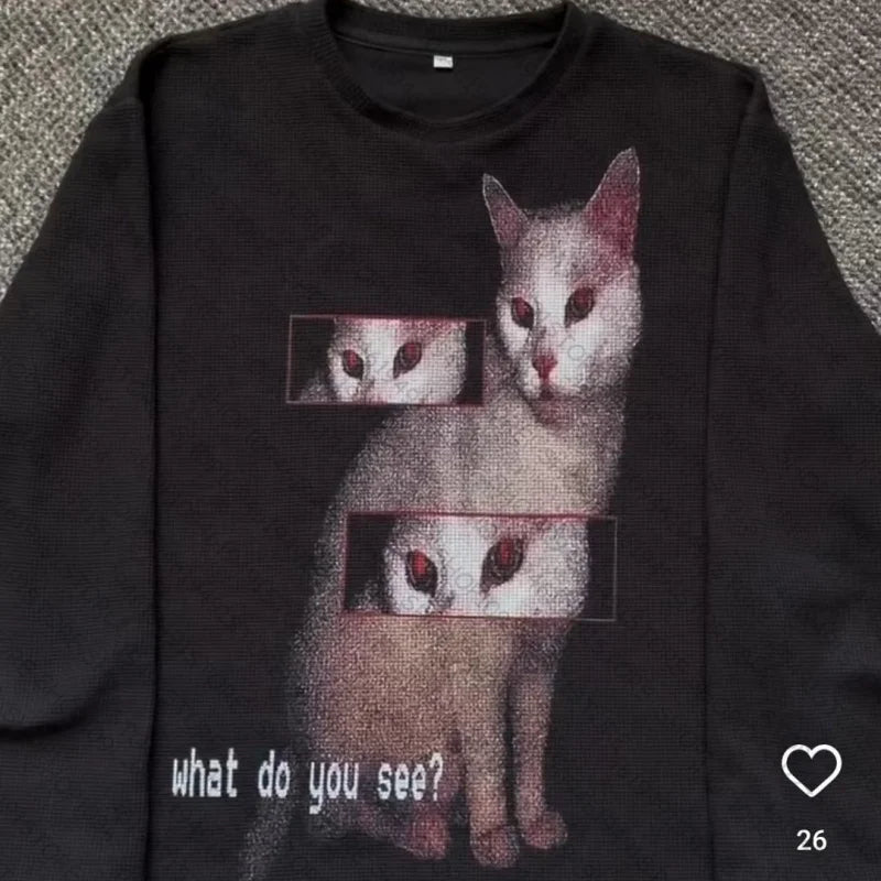 Cat Print Gothic Tee