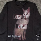 Cat Print Gothic Tee