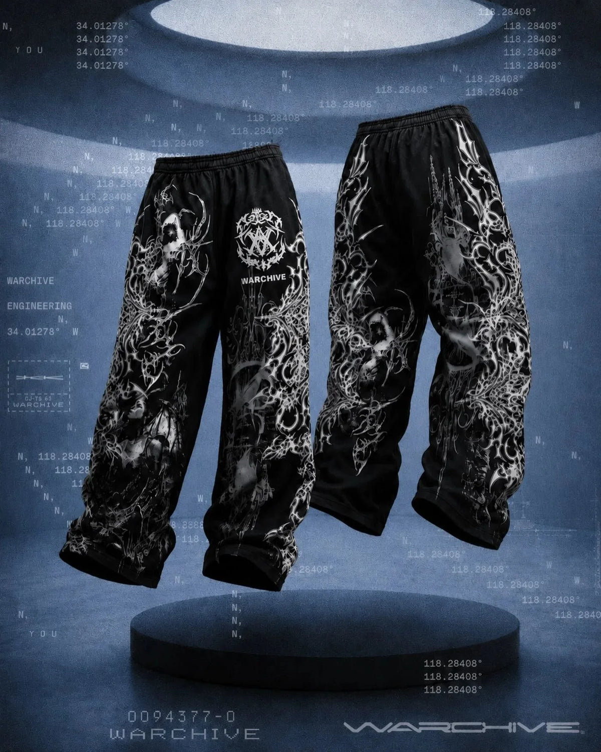 Angel Print Wide-Leg Pants