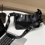 Black Buckle Shoulder Bag