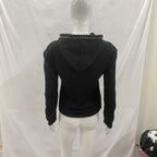 Rivet Zip-Up Oversized Hoodie