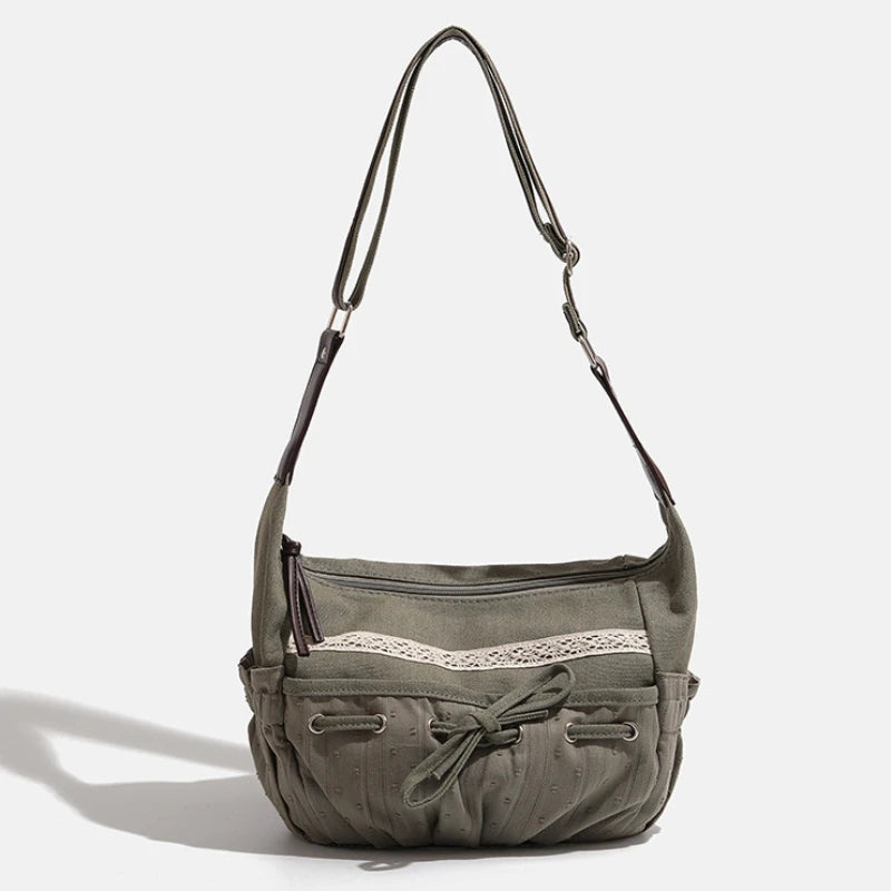 Olive Canvas Shoulder Bag