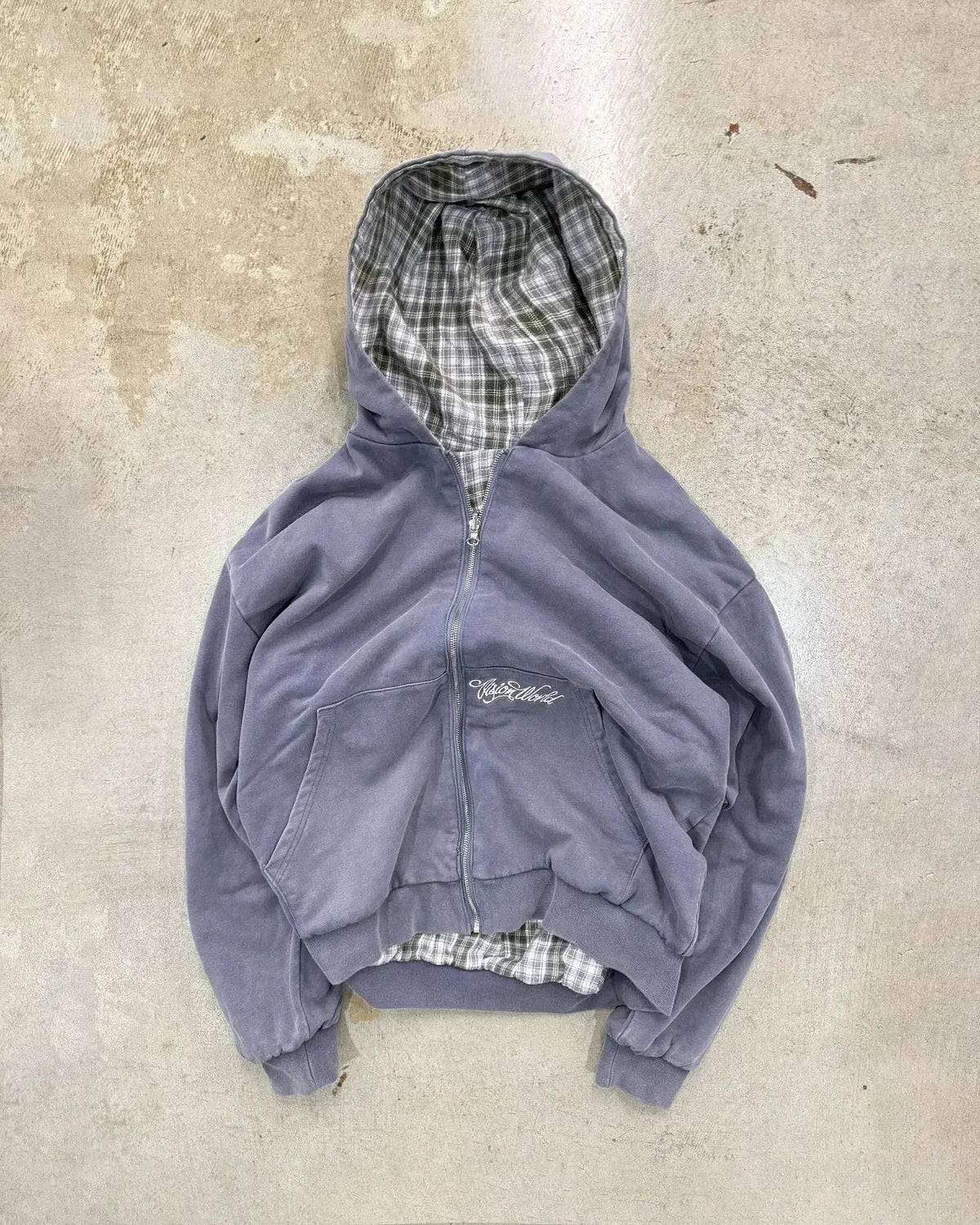 Reversible Plaid Zip-Up Hoodie