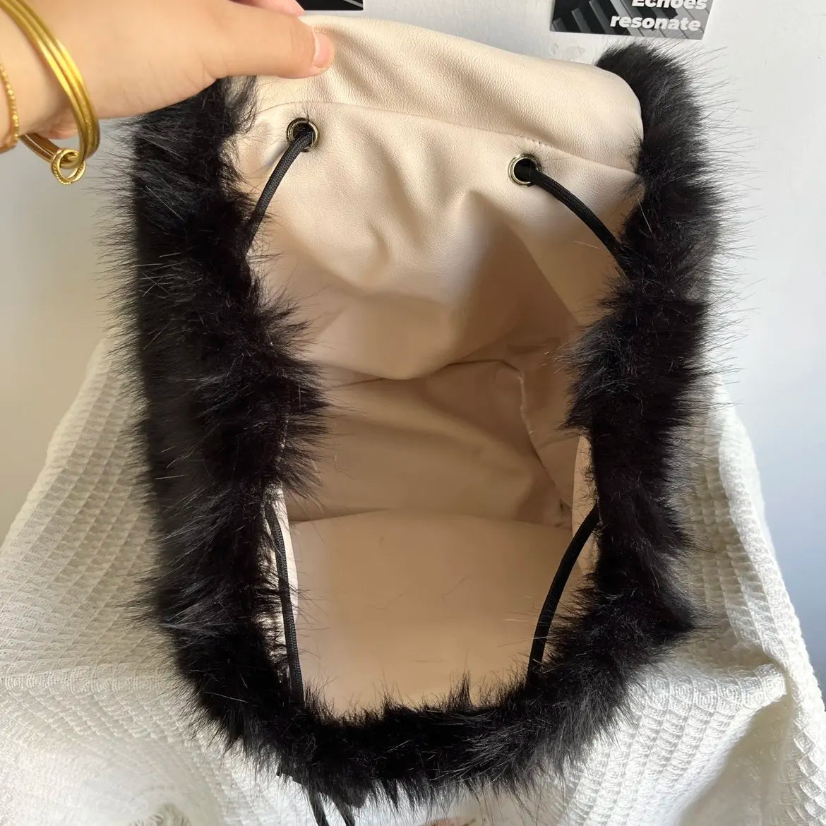 Faux Fur Cross Backpack