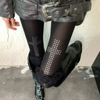 Rhinestone Cross Tights