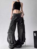 Y2K Wide-Leg Black Jeans