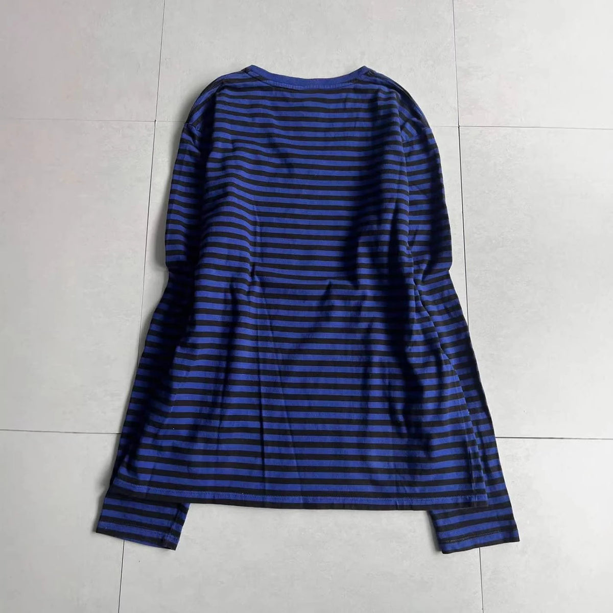 Blue Striped Graphic Sweatshirt