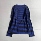 Blue Striped Graphic Sweatshirt
