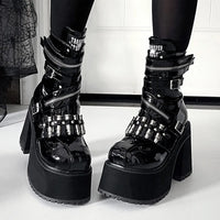 Buckle Platform Ankle Boots