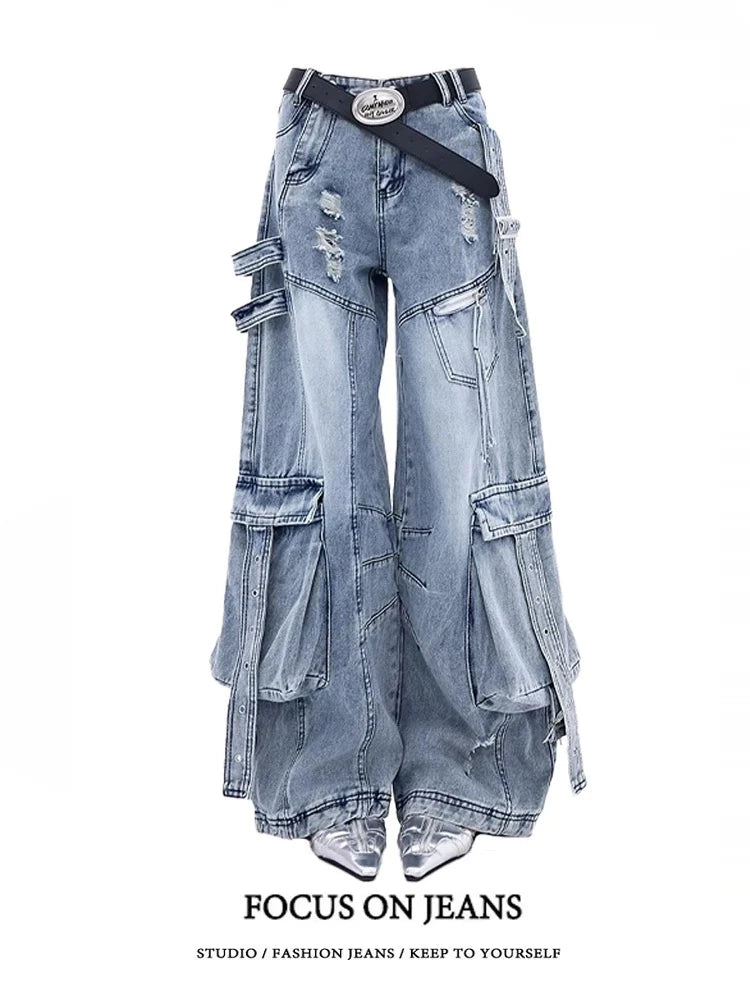 Y2K Wide-Leg Black Jeans