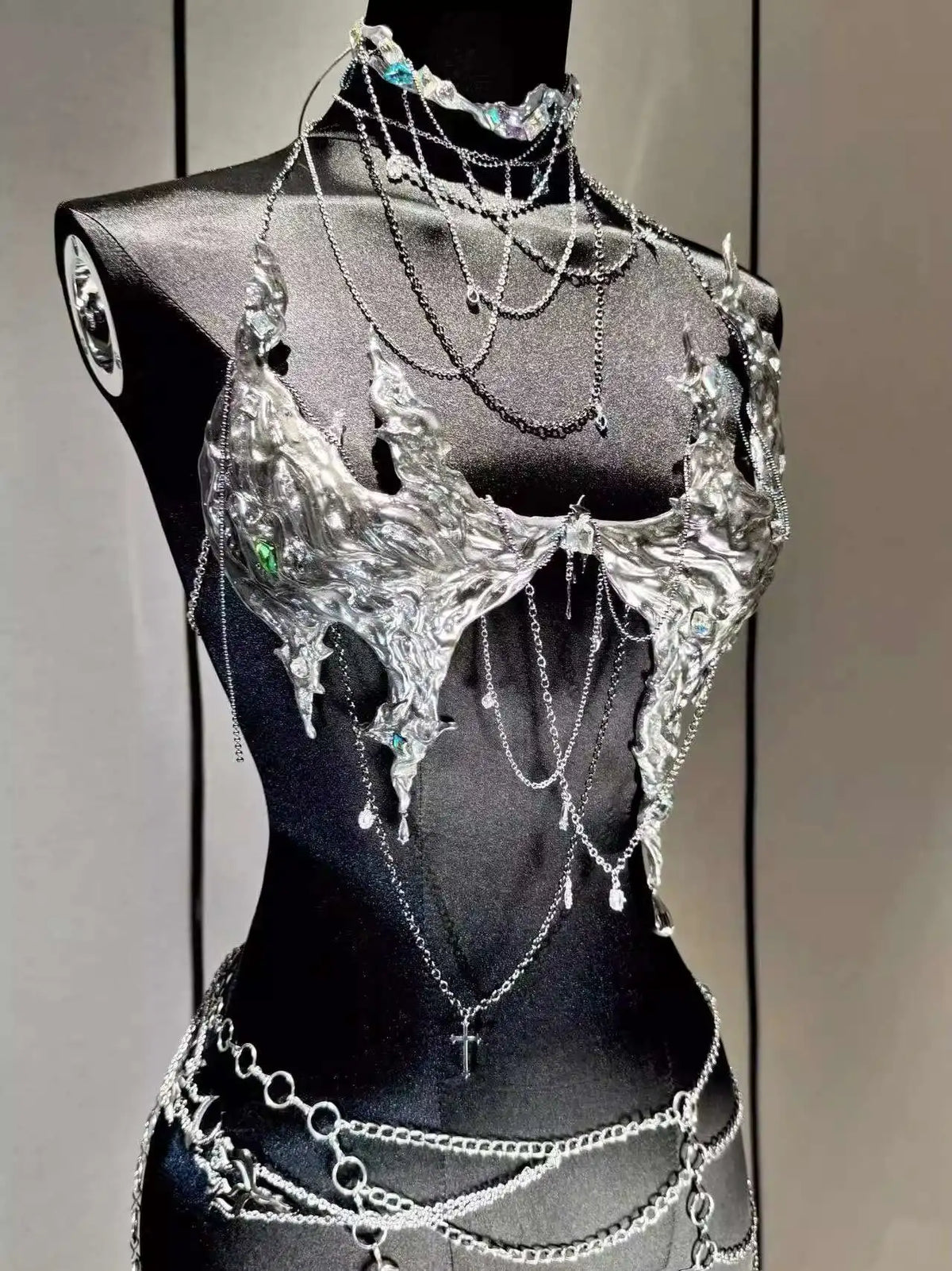 Silver Body Chain Set