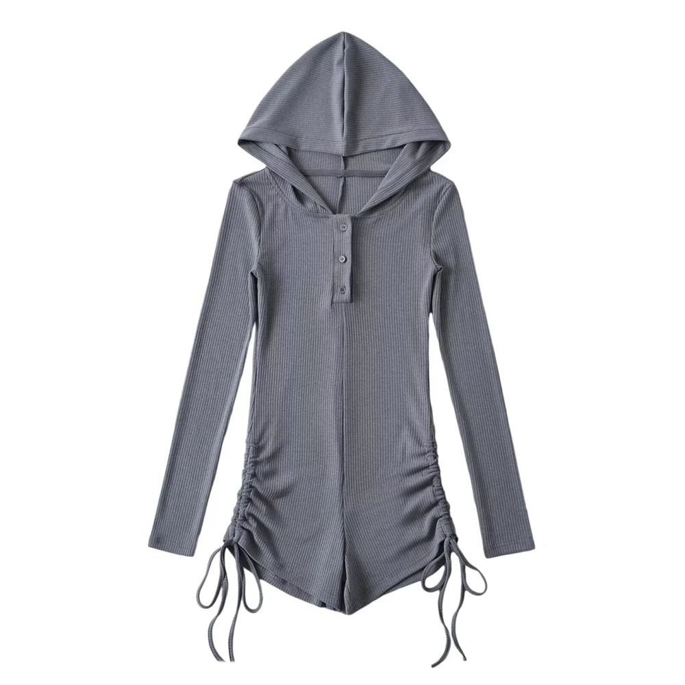 Hooded Black Bodysuit