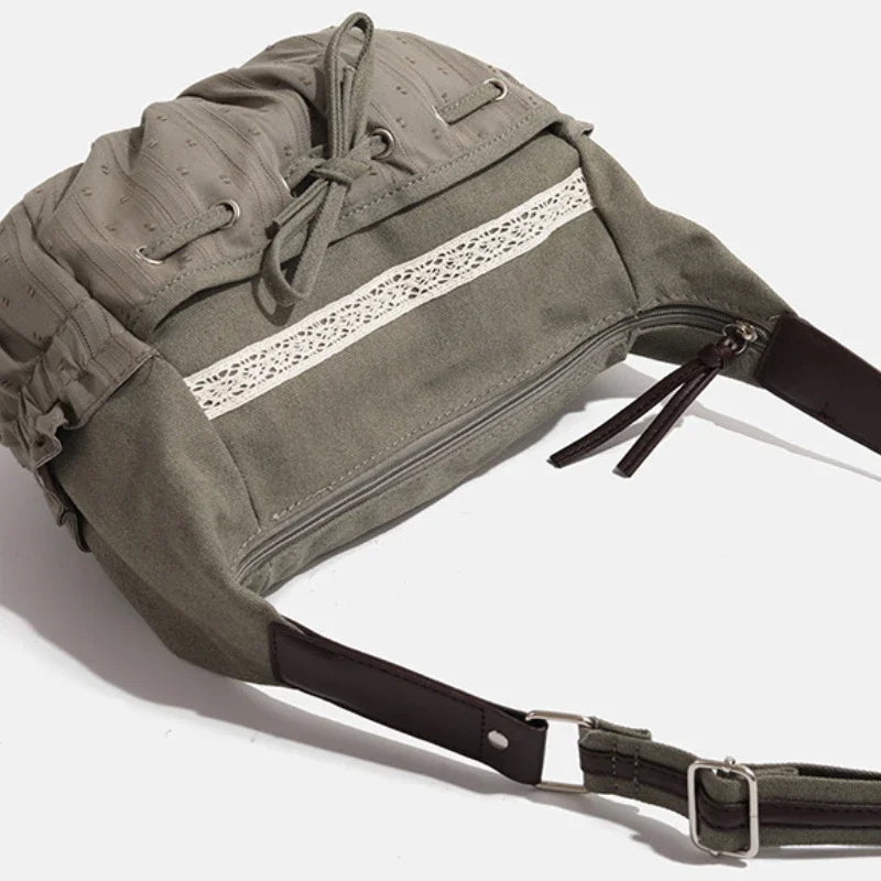 Olive Canvas Shoulder Bag