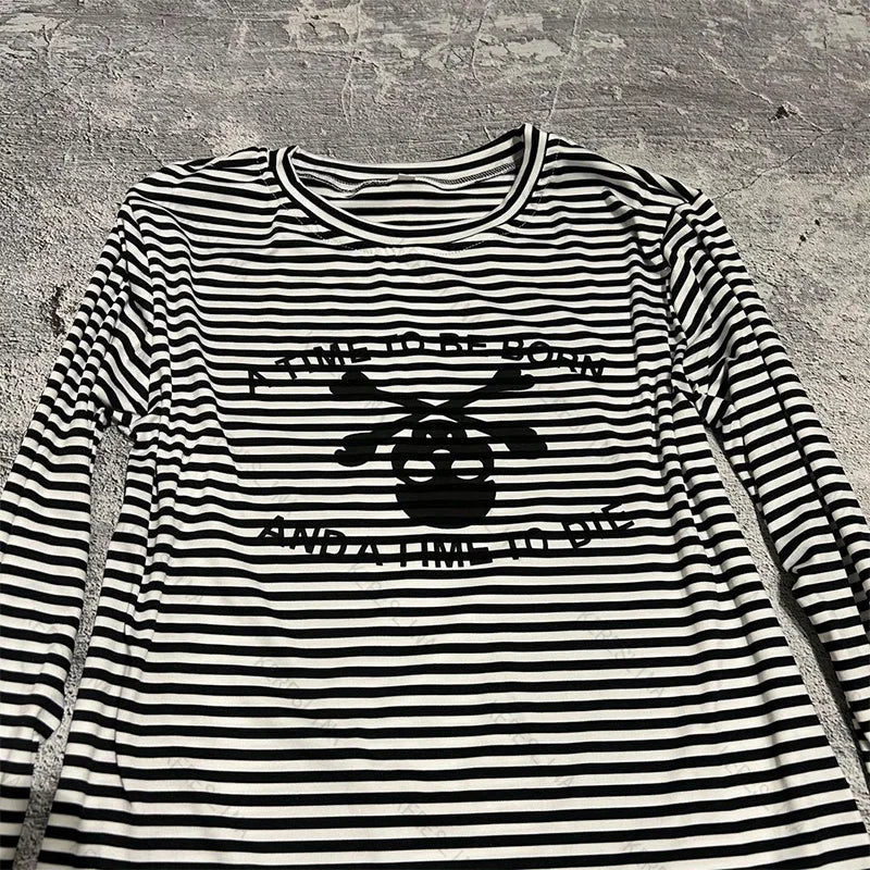 Striped Grunge Long Sleeve Tee