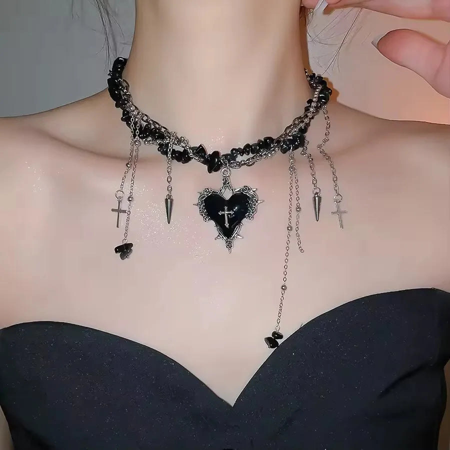Wings & Cross Pendant Necklace