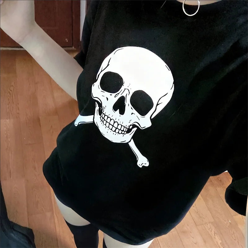 Skull Print Anime Tee