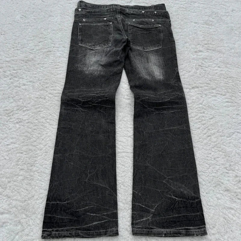 Lace-Up Flare Jeans
