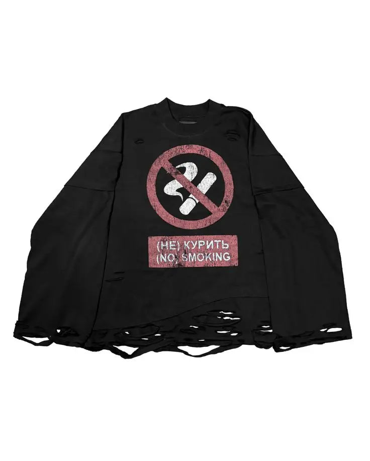 Cigarette Print Gothic Sweatshirt