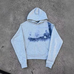 Gothic Print Hoodie