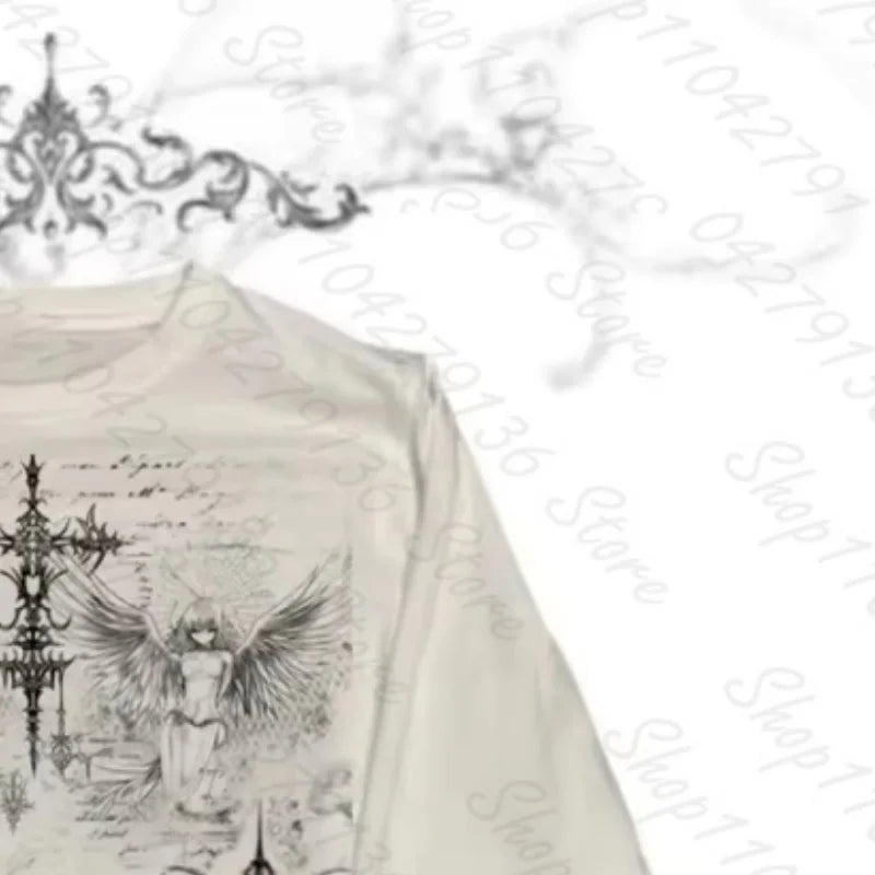 Cross Print Gothic Long Sleeve