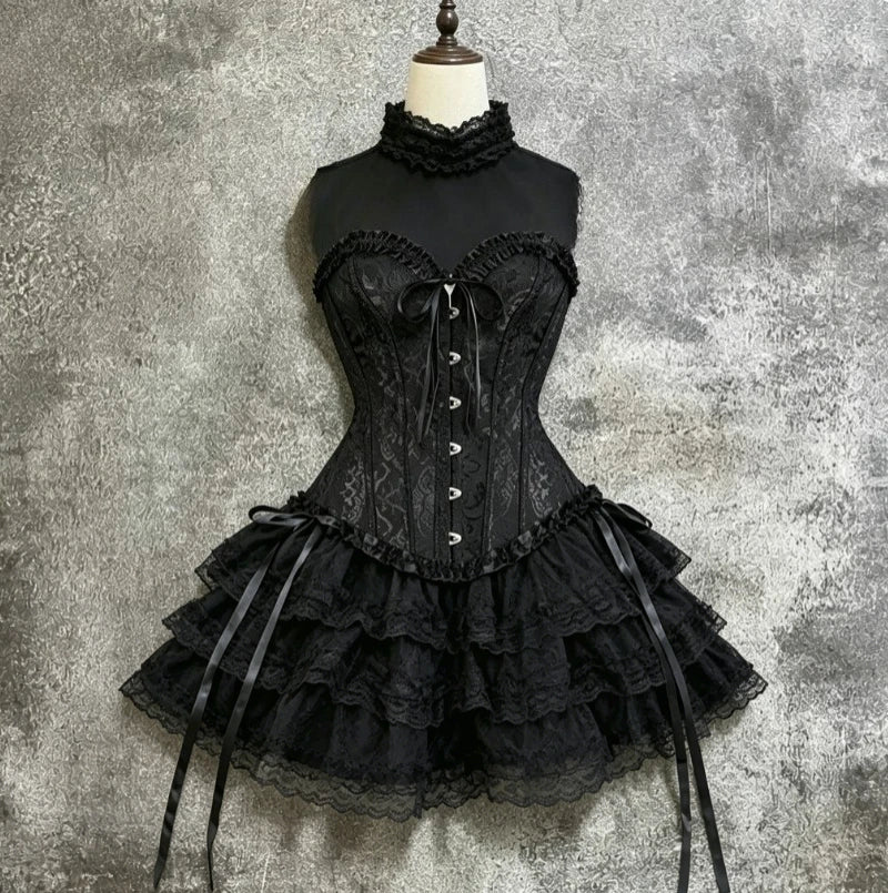Gothic Lace Mini Dress