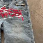 Graffiti Print Denim Shorts