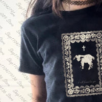 Cross Print Gothic Tee