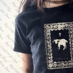 Cross Print Gothic Tee