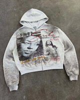 Graphic Print Zip-Up Hoodie