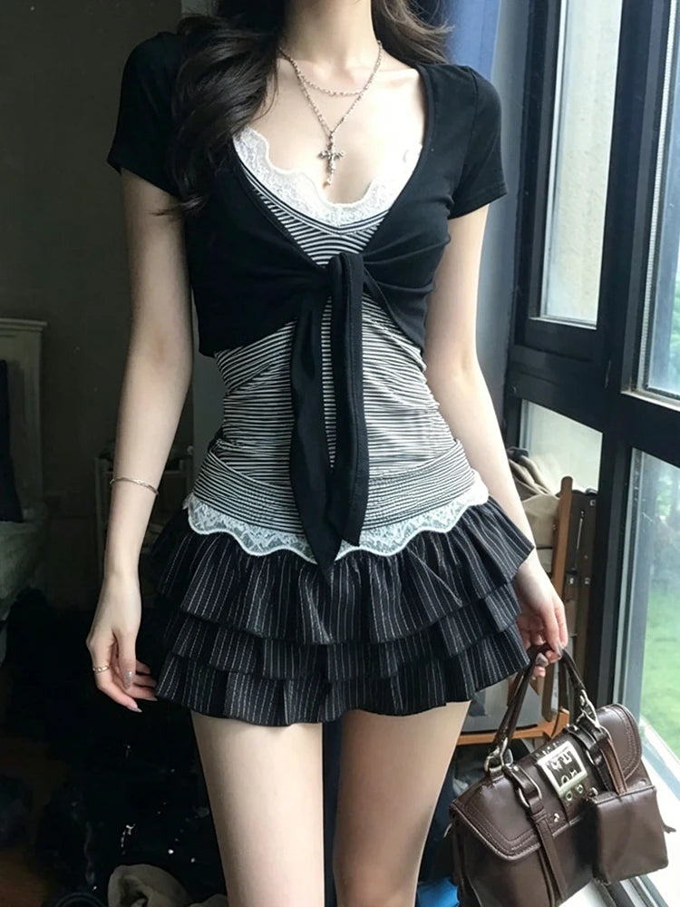 Lace Ruffle Cami Top
