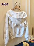 Faux Fur Ear Cropped Hoodie