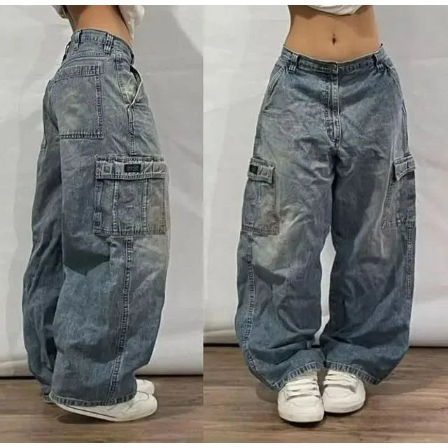 Gothic Embroidery Baggy Jeans