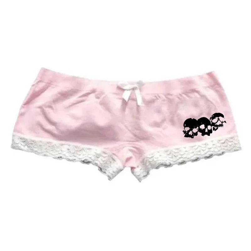 Skull Print Lace Shorts